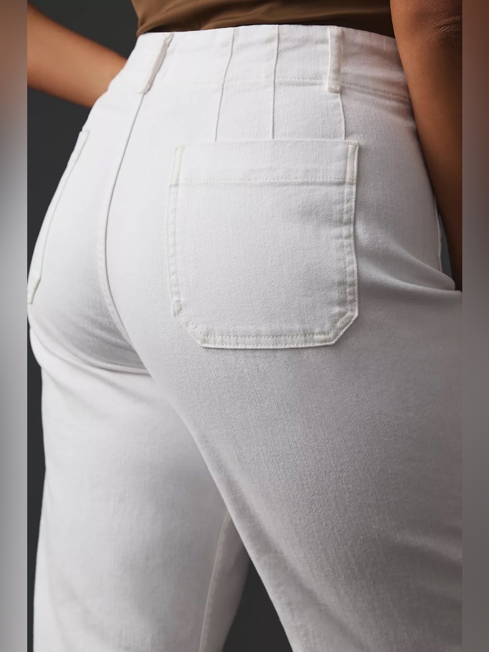 Colette Cropped Wide-Leg White Denim Jeans - White - Picture 12 of 12